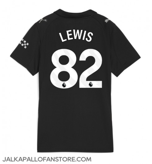 Manchester City Rico Lewis #82 Vieraspaita Naisten 2025-26 Lyhythihainen Manchester City Rico Lewis #82 Vieraspaita Naisten 2025-26 Lyhythihainen